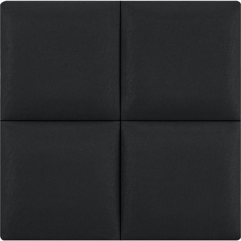 Juego de 4 cojines de pared de tela 30 x 30 cm negro 030010644 (1/5)