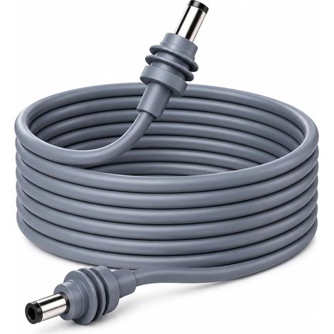 Câble d'extension d'alimentation DC 3 m (10 ft) pour mini chargeur portable, 18AWG, gris (1/5)