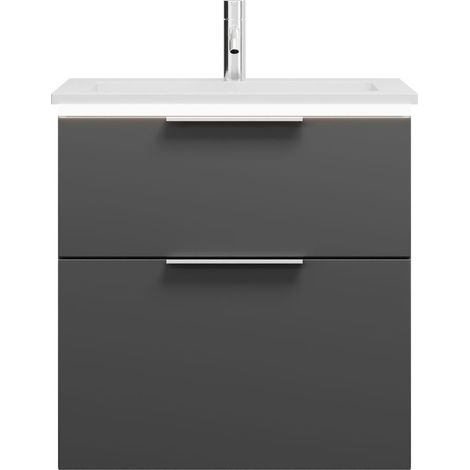 burgbad Eqio lavabo mineral de fundición con mueble bajo para