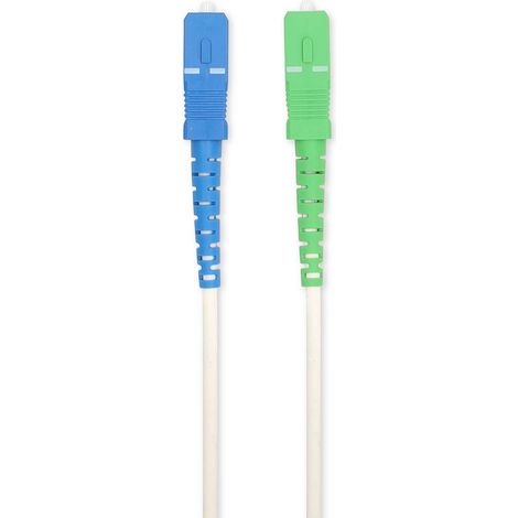 Jarretière fibre optique à fibre optique, SMF (monomode), SC/APC, SC/UPC, 100 Gbit/s, 6 m, Blanc, Coffret cadeau avec verrou européen (1/3)
