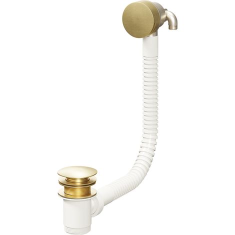 Colore Brushed Brass Free Flow Bath Filler with Push Waste and Overflow (1/5)