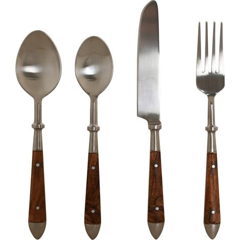 Cuberteria Set 16 Inox Acacia 4,5X2X20 Natural (1/5)