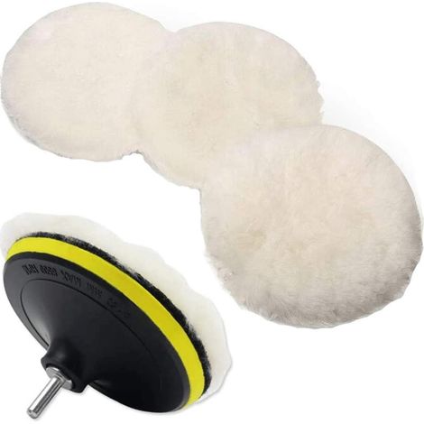 4 Stück 6 Zoll Wollpolierpad Polierscheibe für Bit-Puffer-Zubehör mit M14-Bit-Adapter (1/5)