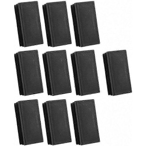 Bouchons d'extrémité en plastique noir rectangulaires 25x50mm, lot de 10 pièces pour tubes, obturateurs de finition, capuchons de protection pour profilés métalliques. (1/5)