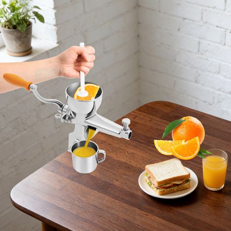 YISSALE-Handpresse für Obst und Gemüse aus Edelstahl - vielseitige Saftpresse zum Entsaften von Weizengras, Aloe, Sellerie, Trauben und Orangen, geeignet für Haushalt und Gewerbe (1/5)
