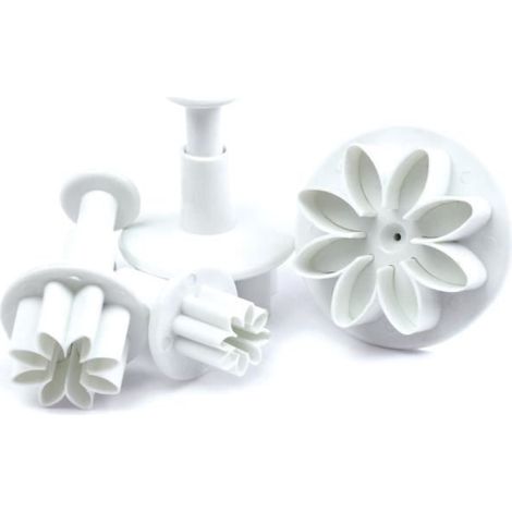 Découpoirs éjecteurs - ScrapCooking® - Fleurs - Lot de 4 - Plastique - Compatible lave-vaisselle
