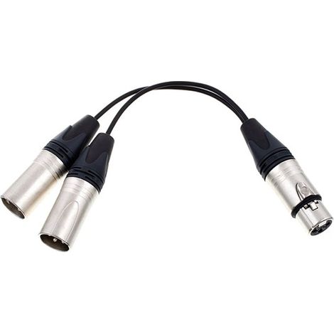 Cavo Microfonico Professionale a Y con connettori XLR maschio Femmina 50cm