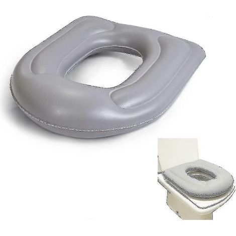 Coussin de siège de toilette gonflable avec ventouses, compatible avec les sièges de toilette allongés standard, salle de bain (1/2)