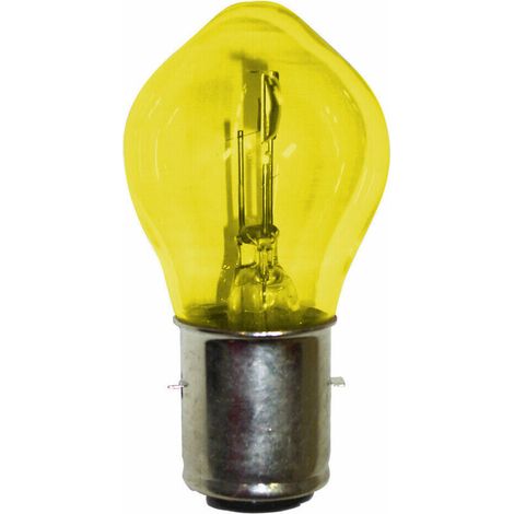 – Ampoule 12V 45/40W BA20D jaune double filament – Éclairage moto et tracteur – Visibilité accrue sur route – Culot BA20D