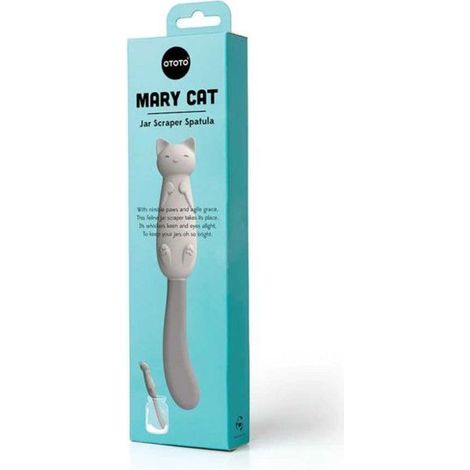 Spatule - OTOTO - Mary cat - Motif chat - Silicone blanc - Pour pâte à tartiner (1/4)