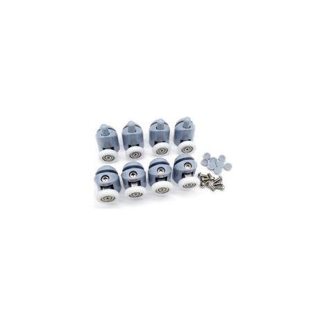 8 rodillos para puerta de ducha de 23 mm.