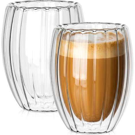 Doppelwandige Thermogläser für Kaffee und Tee, 320 ml, 2 Stück. (1/5)