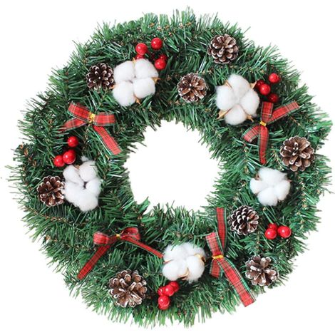 Guirlande De Noël - 30 Cm - En ABS - Pour Porte Mur Ou Arbre De Noël - 1 Pièce (1/5)