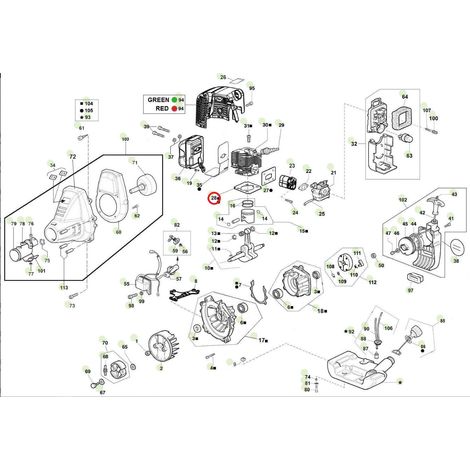 Junta de cilindro ORIGINAL ACTIVE desbrozadora modelos 2.5 - 2.9 022115