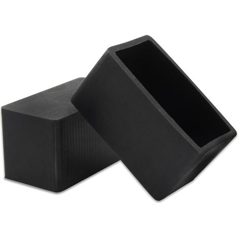 Lot de 4 Capuchons de Pieds en Silicone, épais, pour Pieds de Chaise, Protections de Sol rectangulaires, 3,0 x 6,0 cm, 30 x 60 mm, Noir (1/5)