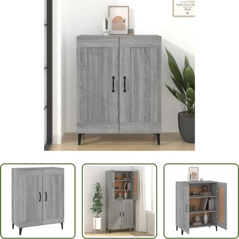 Holz - Sideboard Grau Sonoma 69,5x34x90 cm Holzwerkstoff (1/5)