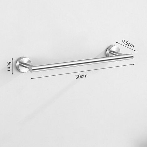 Argent Porte Serviette 30cm, Salle de Bain Support Acier INOX Porte-Serviette pour Serviette (1/3)