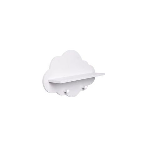 Porte-Manteau Mural pour Enfant « Nuage », Blanc, env. 34.7 x 7.8 x 23 cm, Rangement de vêtements pour Chambre d'enfant, patère