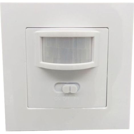 1 interrupteur détecteur de mouvement infrarouge, 110-240 V AC, portée 10 m, angle 140°, délai réglable 5 s–10 min, sensibilité jour/nuit (1/4)