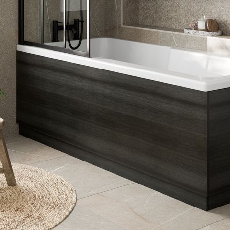 Modern Bathroom 1700mm Front Side Bath Panel 16mm MFC Charcoal Grey Easy Cut