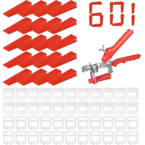 Kit de 601 cales de nivellement pour carrelage autonivelantes, cales de nivellement pour carrelage, entretoises autonivelantes pour carrelage de 2 mm à 3 mm (1/5)