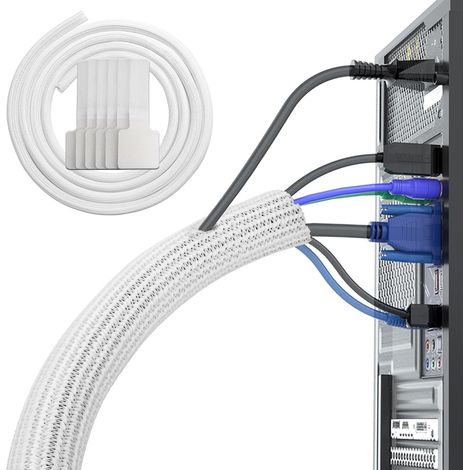 2 Gaines Câble 3 Mètres, Flexible PET Fendu, Organisateur Câbles Auto PC (1/5)