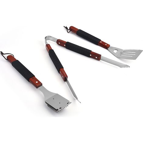Spatola per barbecue Spazzola per la pulizia Set di clip per barbecue Come mostrato Manicotto in gomma e plastica Manicotto in legno Set per griglia (1/5)