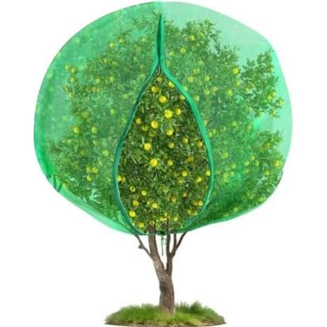 1.8m x 1.8m Fruit Tree Protection Net, Insect and Bird Resistant, Fine Mesh Fruit Protection Bag with Zipper and Drawstring for Garden and Orchard (1/5)