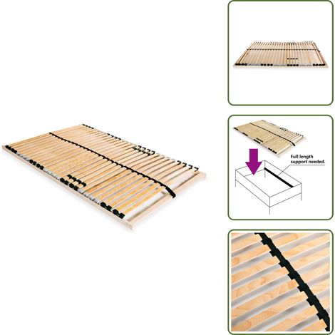 Somier de haya - vidaXL Somier de láminas sin colchón con 28 listones 7 zonas 100x200cm - Somier ajustable
