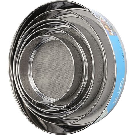 Ensemble de 6 tamis à farine ronds en acier inoxydable à mailles fines, outils de cuisine (1/5)