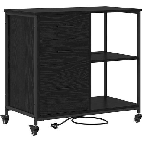Maison Exclusive - Gabinete con Estación de Carga Roble Negro 76
