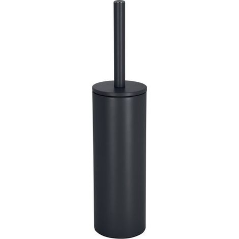 Spirella – Brosse WC avec support en acier – Tête interchangeable – Noir mat – Dimensions 9,5 x 40 cm – Design chic pour salle de bain
