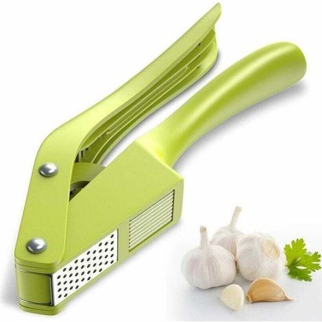 Presse Ail, Hachoir et Trancheuse Ail Professionnel 2 en 1, Facile à Nettoyer, Acier Inoxydable, Prend Charge Jus Gingembre, Ecrase Ail avec Poignée Antidérapante pour Restaurant Maison Cuisine vert (1/5)