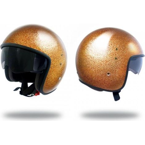 Casque jet moto UP Smart glitter gold pour homme femme UP Taille (1/4)