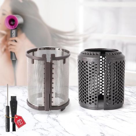 Filtre Intérieur et Cage de Filtre Extérieur de Rechange pour Dyson HD01 HD03 HD08 Sèche-Cheveux, Pièces de Rechange pour Filtre de Sèche-Cheveux (Gris Métallisé) (1/5)