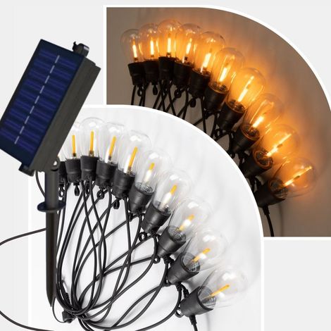Ghirlanda Solare Led 5m con 10 Lampadine Effetto Fiamma Fuoco