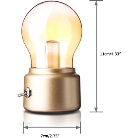 Lampe LED rechargeable USB avec interrupteur à bascule rétro en métal, éclairage de bureau économique et élégant