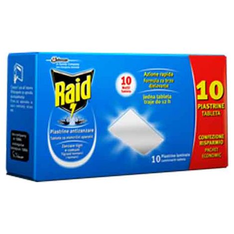 RAID PIASTRINE ANTIZANZARE Confezione 10 pezzi