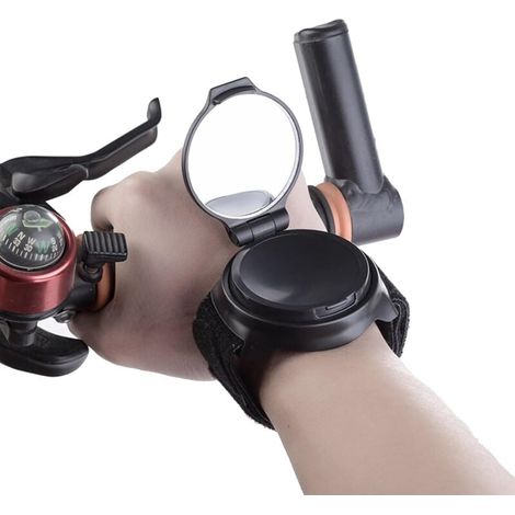 Miroir de Vélo de Cyclisme,Rétroviseur Vélo,Réglable 360° Rotatif Miroirs de Vélo,Protège-Poignets Bracelets Rétroviseur pour Cyclistes Montagne Vélo de Route Équitation,Bracelet rétroviseur (1/4)