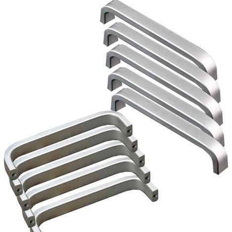 10 Mini-Aluminium-Küchenschranktürgriffe, Schrank-, Schubladen- und Schlafzimmermöbelgriffe (128 mm) + Schraubendreher (1/4)