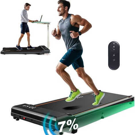 Tapis de course, 2,25 ch, Capacité de charge 100 kg, Plage de vitesse 1–6 km/h, Inclinaison réglable, Ceinture de course à 7 couches (1/5)