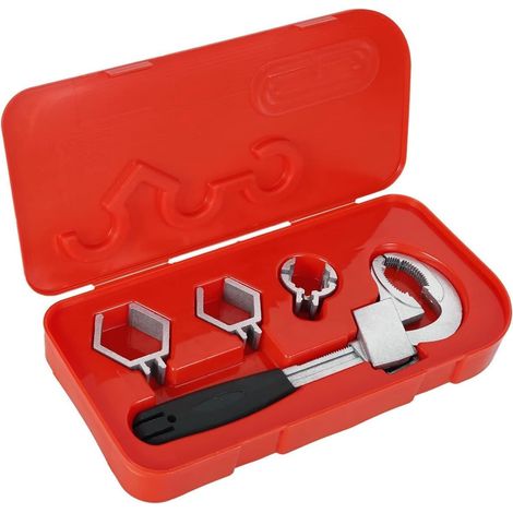 Llave inglesa ajustable de mango corto con mordazas de 85 mm de ancho, para trabajar en espacios reducidos en aplicaciones de fontanería, automoción e industriales (aluminio). (1/5)
