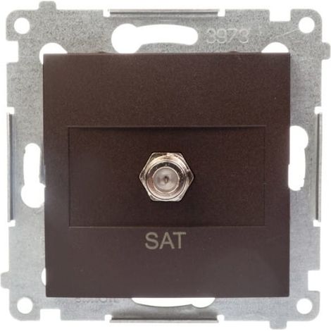 Presa per antenna satellitare Simon 54, marrone opaco, DASF1.01/46