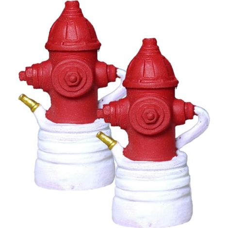 2 Stück Hydranten Dekor aus Robustem Harz Mikro