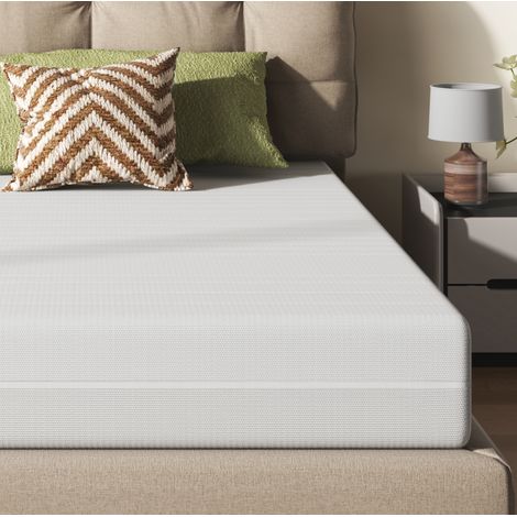 Materasso 160x200x20 cm bianco in schiuma con memory foam e rigidità media (1/3)