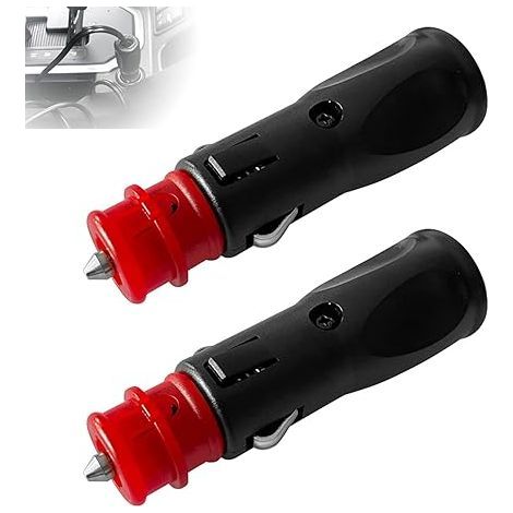 Prise allume-cigare, adaptateur mâle allume-cigare, prise adaptateur allume-cigare, prise allume-cigare mâle universelle pour voiture camion bateau moto, 2 pièces (1/5)