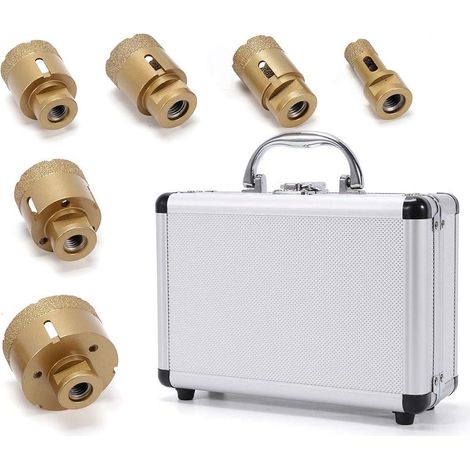 Coffret de 6 mèches diamantées pour carrelages Jaune Coffret de 6 mèches diamantées pour carrelages Coffret de 6 mèches diamantées pour scies cloches 20/35/40/45/50/68 mm (Jaune)