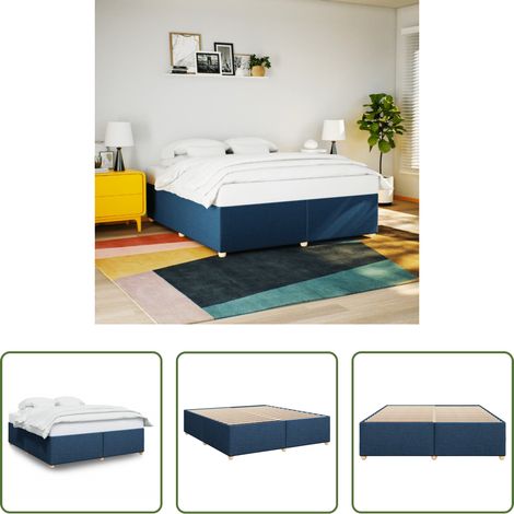 vidaXL Schlafzimmer - Bettgestell ohne Matratze Blau 200x200 cm Stoff (1/5)