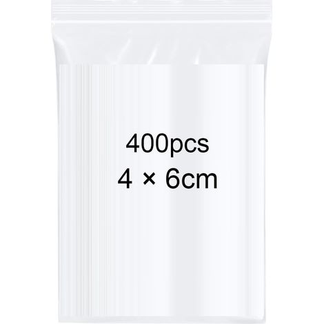 Sachets Plastiques Transparents, 400 Pièces Pochette Zip, Refermables Sac Scellé, Petite 4 6cm Sac de Rangement pour La Cuisine Loisirs Créatifs Perles Échantillons Biscuits Bonbons Graines (1/5)