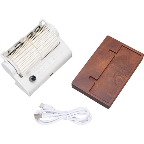 Réveil à Pages Basculantes Mécanique Automatique en Bois Blanc Compact 11x6cm avec Alarme et Calendrier pour Bureau (1/5)